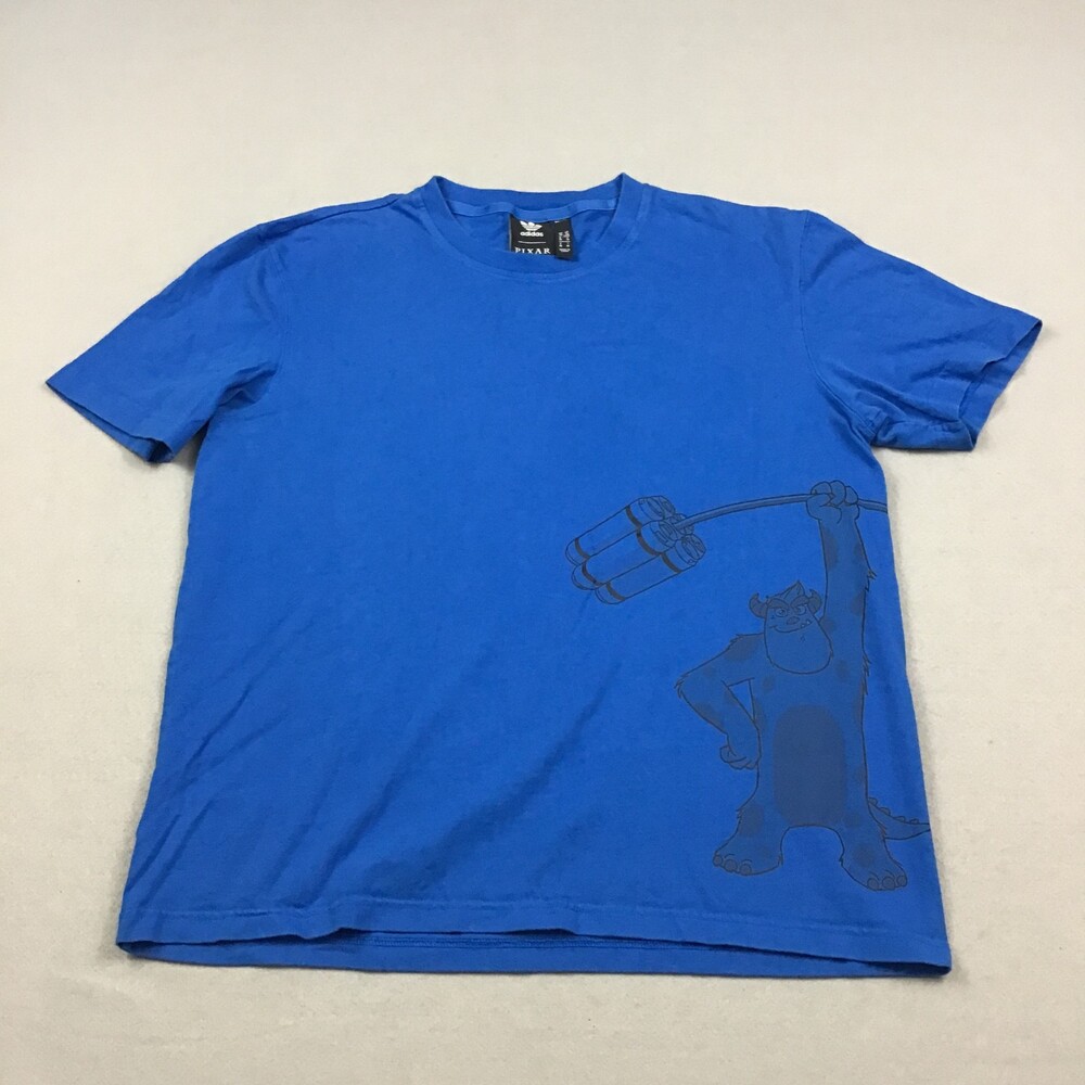 adidas X Pixar Shirt Men Medium Blue  Monsters Inc Sulley Graphic Tee Crewneck M